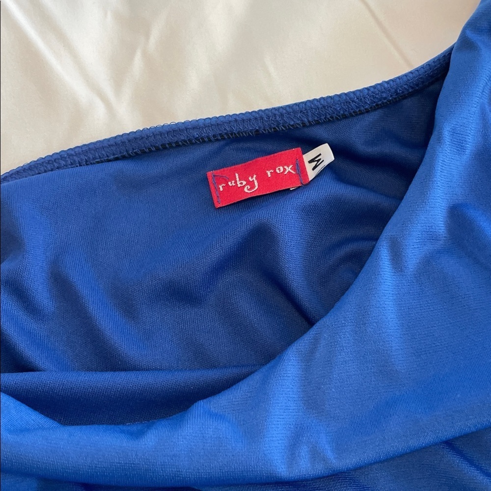 Ruby Rox Vibrant Blue One-Shoulder Dress - Picture 5 of 6